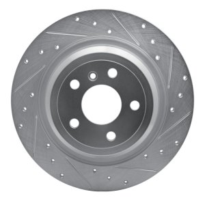 Mercedes-Benz ML350 Brake Rotor (1) - Rear Right - R1 Concepts - Drilled & Slotted - Silver - `12-`18